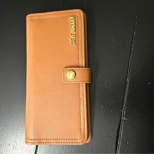 Steve Madden Cognac Leather Snap Continental Wallet
